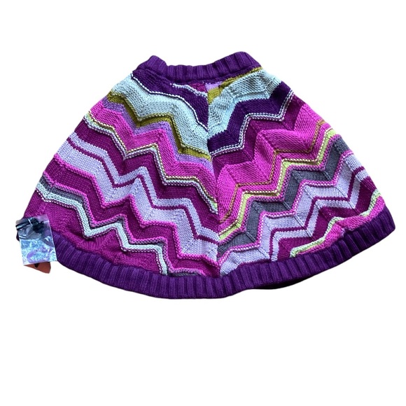 MISSONI for Target Sweater Cape Purple Chevron Stripes Girls XS 4/5 NEW - Picture 2 of 2